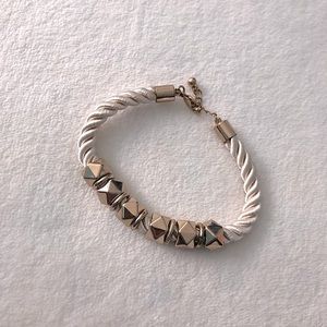 Beaded gold & rope bracelet